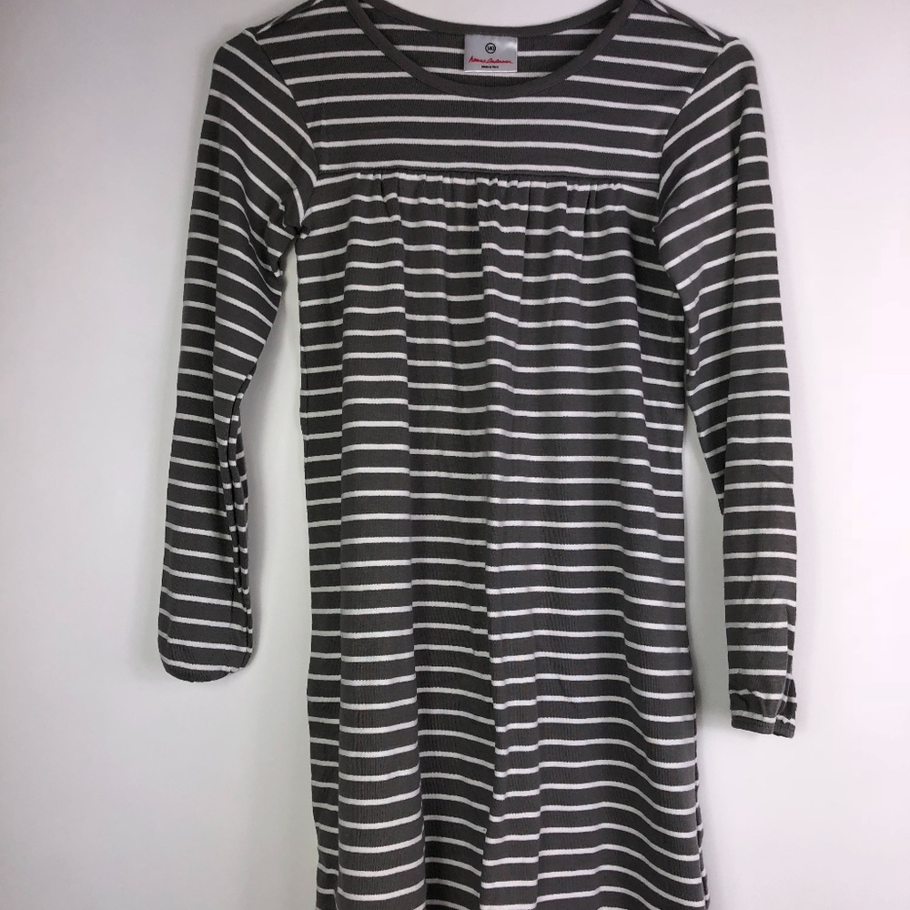 Hanna Andersson Girls Green & White striped Dress
